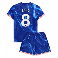 Camiseta Chelsea Enzo Fernandez #8 Primera Equipación Replica 2024-25 para niños mangas cortas (+ Pantalones cortos)